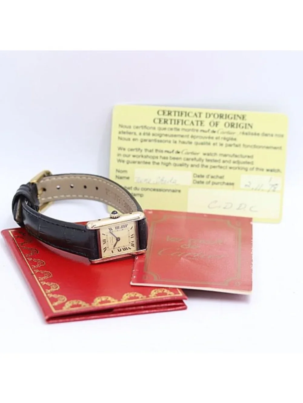 Cartier Must Tank Vermeil Manual Wind Ivory Dial Watch